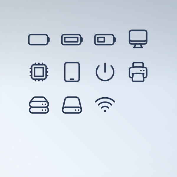 Outline Devices & Hardware Pack 24px