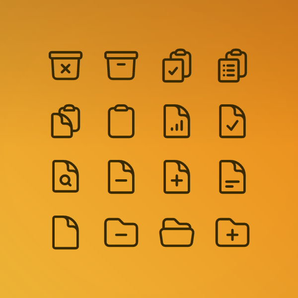 Outline Files & Folders Pack 24px