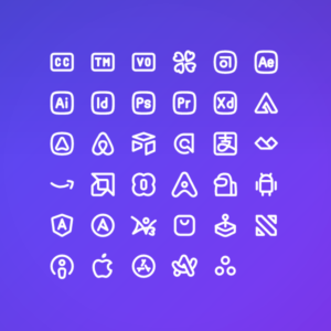 Outline Social & Brands Pack Vol. 1 — icon pack cover